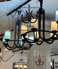 تصویر لوستر قوسی تک رینگ 5 شاخه 