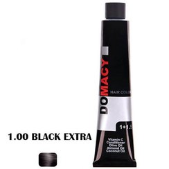 تصویر رنگ موی دوماسی شماره 1.00 رنگ مشکی اکسترا حجم 120 میلی لیتر Domacy hair color number 1.00 Extra black color volume 120 ml