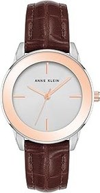 تصویر ساعت بند چرمی چرمی Faux Anne Klein Womens Croco-Grain Anne Klein Womens Croco-Grain Patterned Faux Leather Strap Watch