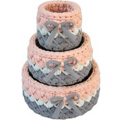 تصویر سبد قلاب بافی تریکو مدل سارینا کد 24 مجموعه 3 عددی 