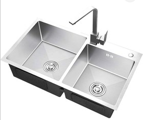 تصویر سینک ظرفشویی ایتالو 8045 دودی توکار دو لگن 