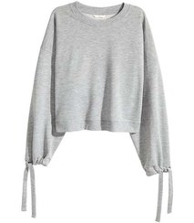 تصویر سویشرت زنانه جلوبسته طوسی ملانژ H&M 