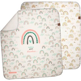 تصویر زیرانداز تعویض دی روحه طرح طرح رنگین کمان Baby changing pad