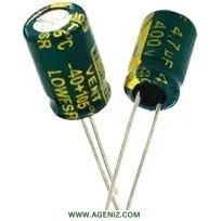 تصویر خازن الکترولیت 4.7uF-50V electrolytic capacitor 4.7uF-50V