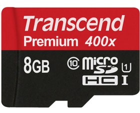 تصویر Transcend 8GB Micro SDHC Memory Card Class 10 - TS8GUSDC10 