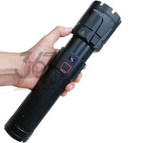 تصویر چراغ قوه فوق العاده قوی شرکت اسمال سان مدل ZY-T266 با قابلیت پاوربانک Super strong flashlight of Small Sun company model ZY-T266