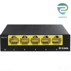 تصویر سوییچ شبکه 5 پورت گیگابیتی و دسکتاپ دی لینک مدل DGS-F105 فلزی D-Link DGS-F105 5-Port Gigabit Desktop Switch