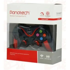 تصویر دسته بازی تک شوک دار بی سیم کامپیوتر مدل PANATECH P-G508W 