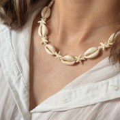 تصویر گردنبند و دستبند صدف ستاره 