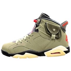 تصویر کتونی نایک تراویس اسکات مدل Jordan 6 travis scott olive 