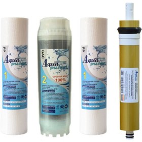 تصویر فیلتر دستگاه تصفیه کننده آب آکوا پیورست مدل PPM-75G مجموعه 4 عددی 
