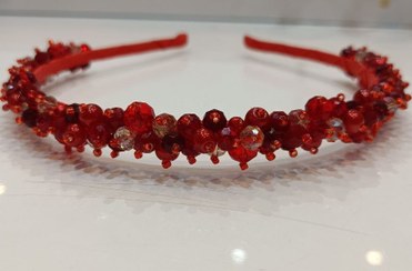 تصویر تل جواهردوزی کریستالی قرمز مناسب یلدا 