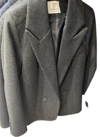 تصویر کت زنانه فوتر بغل چاکدار برند shayverd - سورمه ای / ۱ 