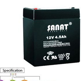 تصویر باتری یو پی اس 12 ولت 4.5 آمپر صنعت Sannat HRA12-4.5 VRLA Battery