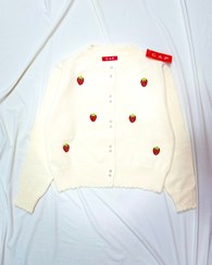 تصویر پلیور بافت وارداتی توت فرنگی 