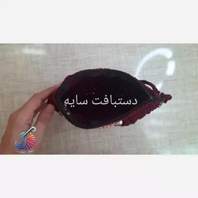 تصویر کیف دستی کوچک مکرومه دستبافت 