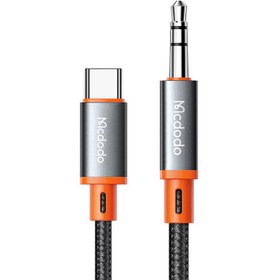 تصویر کابل تایپ سی به آیوایکس Mcdodo Type-C Audio Coiled Cable - شش ماهه تعویض اورجیلند / فنری 1.8m 