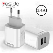 تصویر شارژر دیواری دو پورت یسیدو Yesido YC11 Travel Charger با توان 2.4 آمپر 