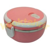 تصویر ظرف غذای استیل سوپاپ دار تک‌خانه با درب قفل‌دار 