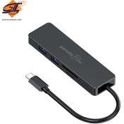 تصویر هاب 5 پورت یو اس بی پرودو بلو Porodo Blue 5-Port USB-C HUB PB-51HBC-BK 