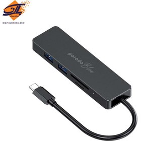 تصویر هاب 5 پورت یو اس بی پرودو بلو Porodo Blue 5-Port USB-C HUB PB-51HBC-BK 