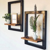 تصویر قاب چوبی دیواری دکوراتیو مسترکلاغ مدل شلف 