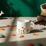 تصویر ماگ و زیرماگی سرامیکی کد208 Ceramic mug and saucer code 208