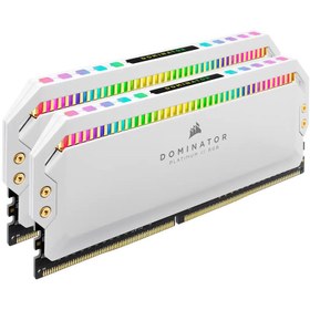 تصویر رم دسکتاپ Corsair مدل DOMINATOR PLATINUM RGB 64GB (2x32GB) 5200MHz DDR5 CL40 WHITE 