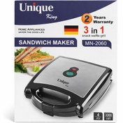 تصویر ساندویچ‌ساز سه‌کاره یونیک کینگ مدل MN-2060 | اسنک، وافل و گریل 