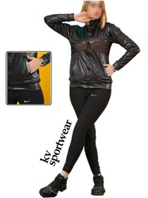 تصویر سویشرت شلوار زنانه طرح چرم Nike Womens sweatshirt with Nike leather design