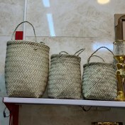 تصویر سبد و کاور گلدان حصیری 