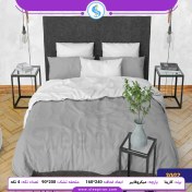 تصویر روتختی یک نفره 4 تکه تک رنگ کارینا طوسی روشن ملحفه 90 کد 3002 