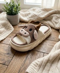 تصویر روفرشی مردانه وارداتی کفی ضد تعرق طرح گاو قهوه ای 