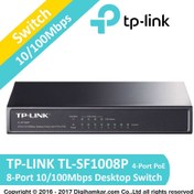 تصویر سوييچ 8 پورت مگابيت و دسکتاپ تی پی-لينک همراه 4 پورت PoE مدل TP-LINK TL-SF1008P 