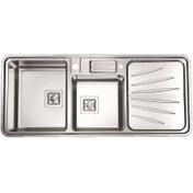 تصویر سینک دو لگنه باکسی استیل البرز مدل 854 توکار In-Set Model 854 Type Sink