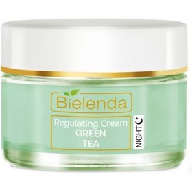 تصویر کرم شب بازسازی کننده صورت حاوی عصاره چای سبز مناسب پوست های مختلط بی یلندا Bielenda Green Tea Regulating Night Cream