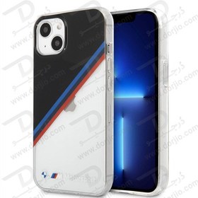 تصویر گارد محافظ iPhone 13 طرح BMW Motorsport مدل Collection Diagonal Tricolor Black Corner BMW Motorsport Collection PC/TPU Hard Case Diagonal Tricolor Black Corner For iPhone 13