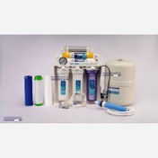 تصویر تصفیه آب دستگاه تصفیه آب خانگی سافت واتر 7 فیلتر (پمپ و مخزن تایوان ) مخزن تانک پک یک سال گارانتی تسویه تصویه تسفیه 