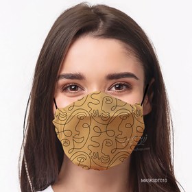 تصویر ماسک 2 لایه 3D طرح مینیمال T010 