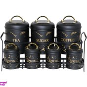 تصویر ست جا ادویه 7 پارچه بی.وی.کی مدل Marble کد 815591 BVK 7-piece spice rack set, Marble model, code 815591