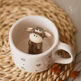 تصویر ماگ نیم‌لیوان سرامیکی خر (کد L119) 