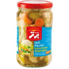 تصویر ترشی شور مخلوط برتر مقدار 670 گرم 