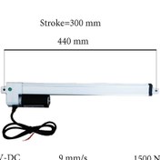 تصویر جک برقی 1500 نیوتن کورس 30 سانتیمتر 24 ولت 
