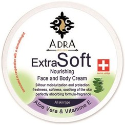 تصویر کرم مرطوب کننده اکستراسافت آلوئه ورا 200میل آدرا Adra Extra Soft Aloevera Face And Body Cream 200ml