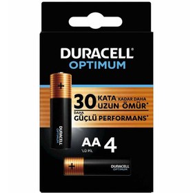 تصویر باتری قلمی دوراسل مدل Duracell Optimum AA NEW بسته چهار عددی 