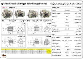 تصویر الکتروموتور الکتروژن – سه فاز 0.37 کیلووات 