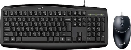 تصویر کیبورد و ماوس باسیم جنیوس Smart KM-200 با حروف فارسی Genius Smart KM200 Wired Keyboard and Mouse With Persian Letters