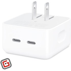 تصویر آداپتور شارژر اپل دو درگاه 35 وات Apple 35 Watt USB - C+C Charging Adapter