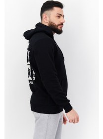 تصویر سویشرت مردانه با آستین بلند و زیپ کامل، طرح‌دار، مشکی برند difuzed Men Printed Full Zip Long Sleeve Sweatshirts, Black