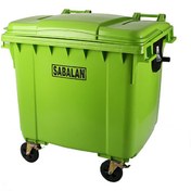 تصویر سطل زباله ۱۱۰۰ لیتری مکانیزه چرخدار سبلان 